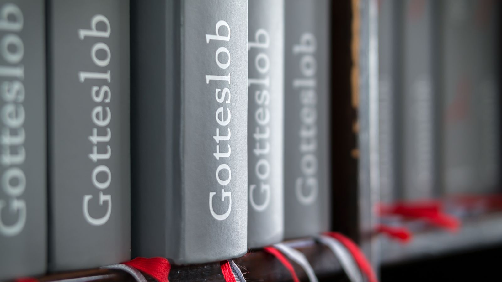 An open hymnal in a church